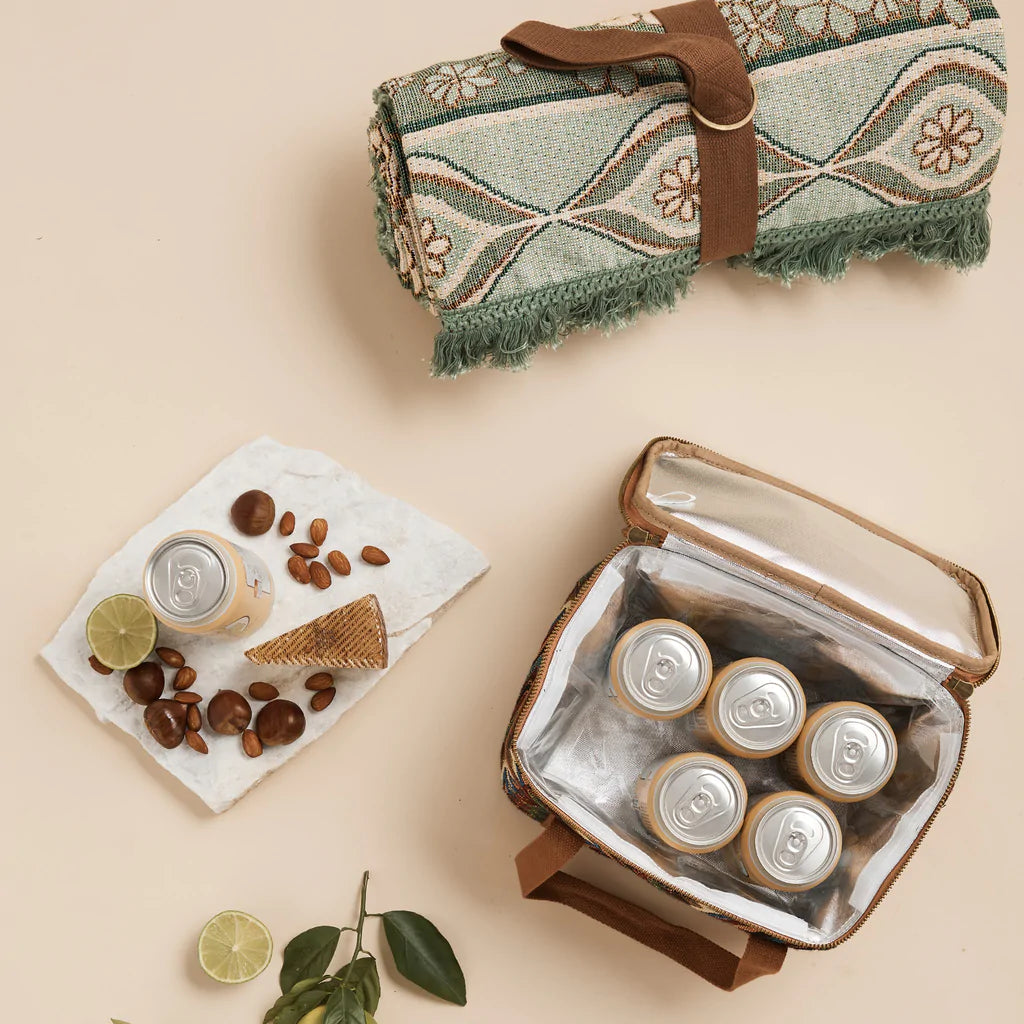 Wandering Folk Woven Picnic Blanket - Peppermint 
